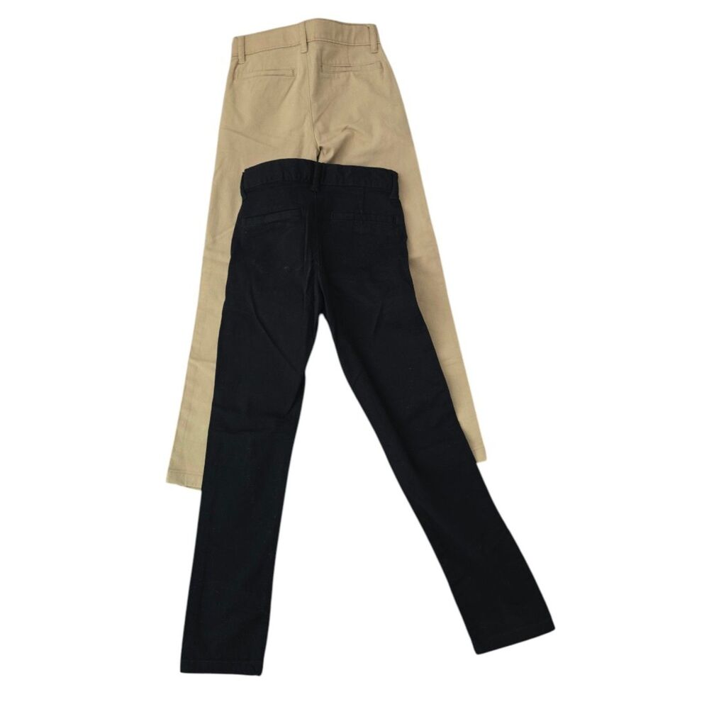 Boys School Uniform Casual Pants Size 8 Khaki Black Chinos Children's Place - Picture 2 of 4